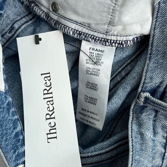 Frame Le Garcon with Rips in Beldon Jeans Distressed Light Wash Women 24 - Picture 8 of 13